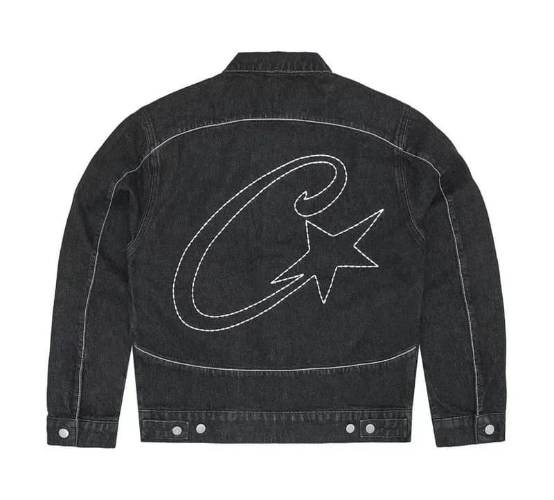 CLOT CLOT Black Denim Jacket with White Embroidery Black - 1