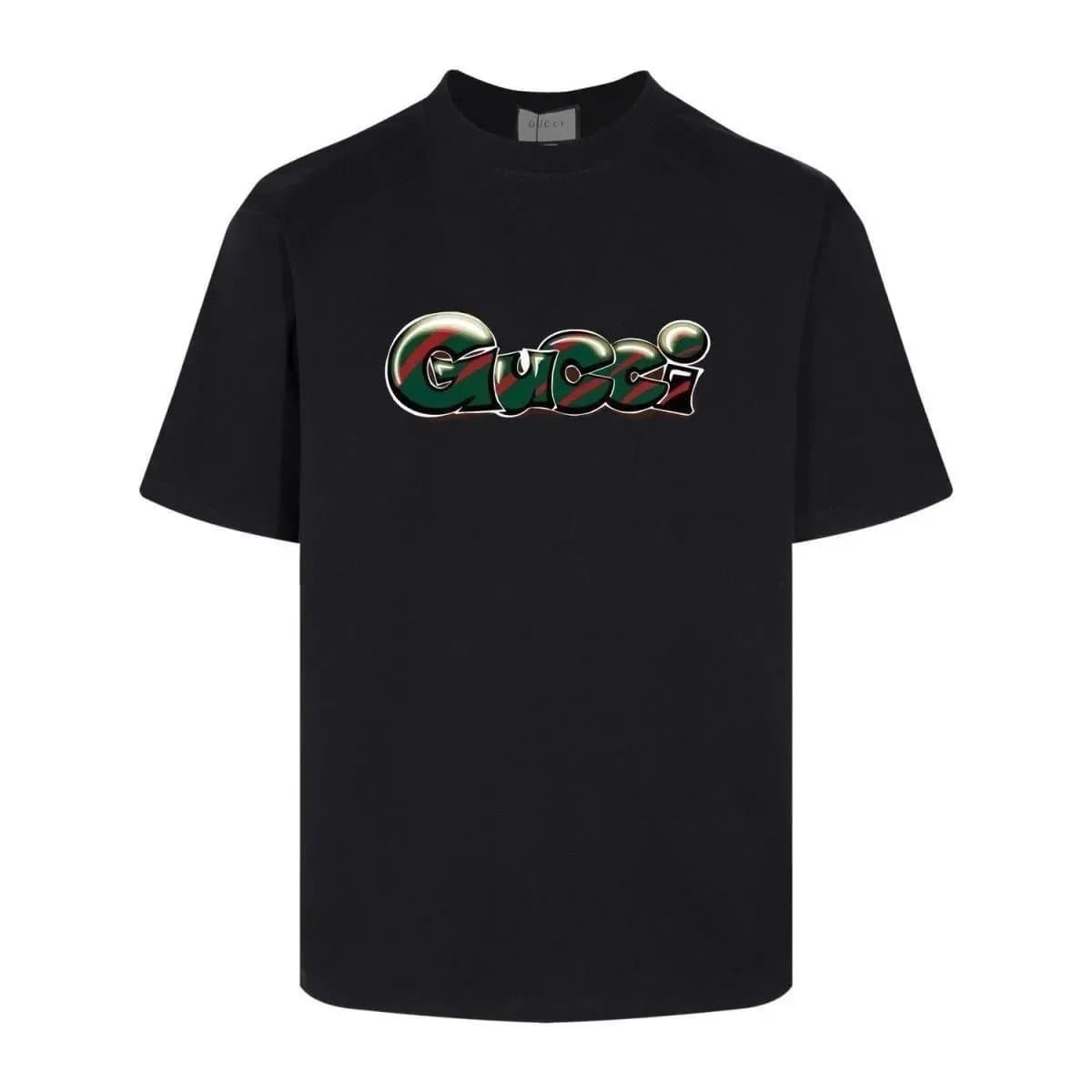 Gucci Gucci Black Logo Print T-Shirt Black