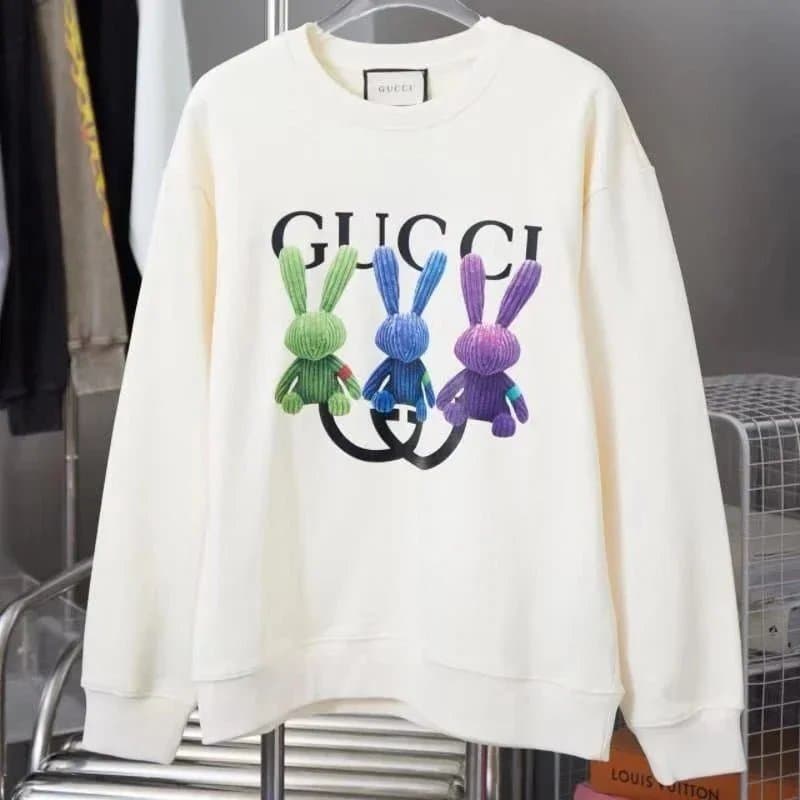 Gucci Gucci Rabbit Print Cream Hoodie Cream