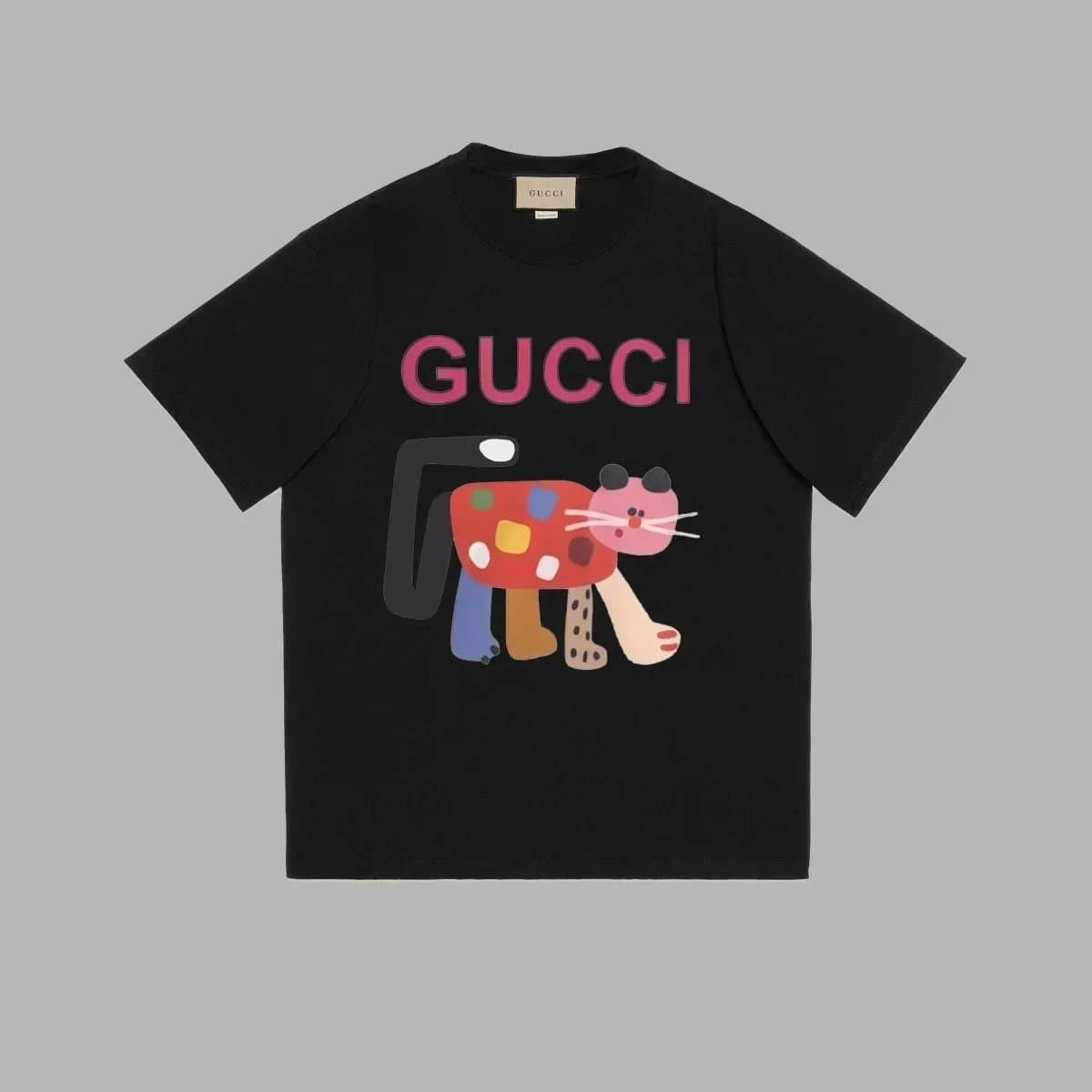 Gucci Gucci Black Cat Print T-Shirt Black