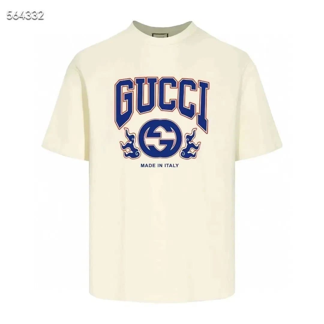 Gucci Gucci Cream Logo Print T-Shirt Cream