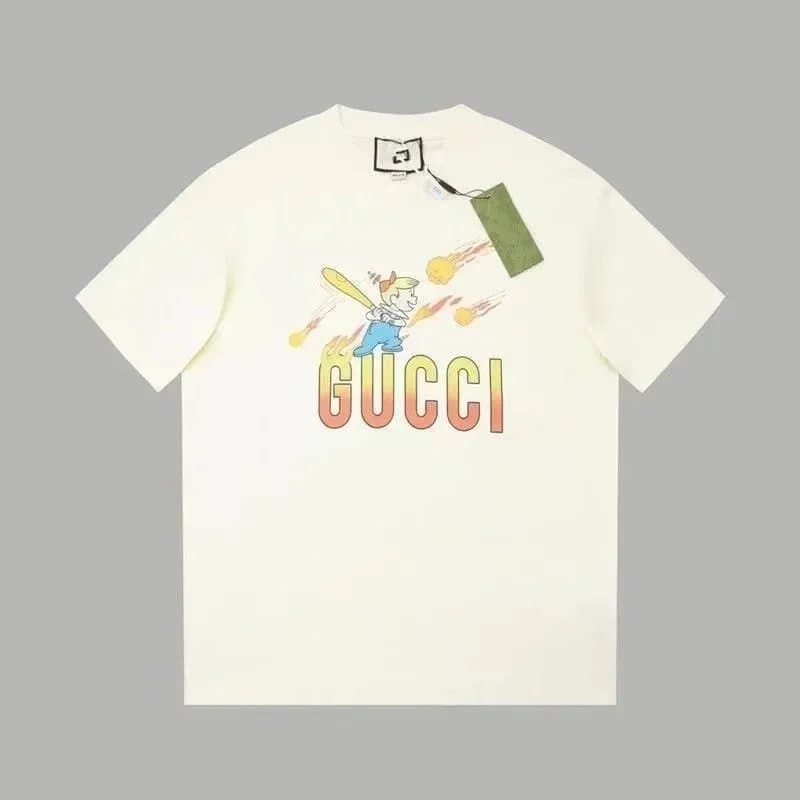 Gucci Gucci Cartoon Print T-Shirt Cream White Cream