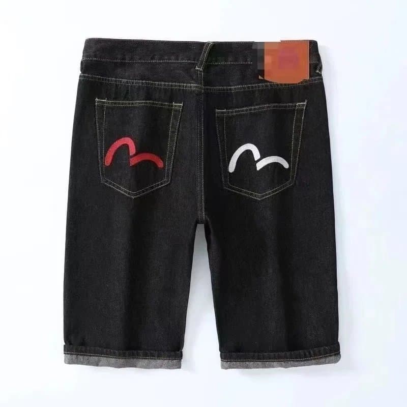 A.P.C. Jean Shorts with Red and White Logo Detail