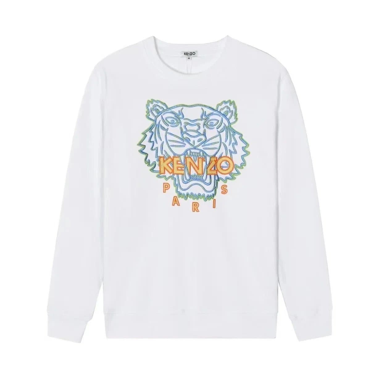 Kenzo White Tiger Embroidered Sweatshirt