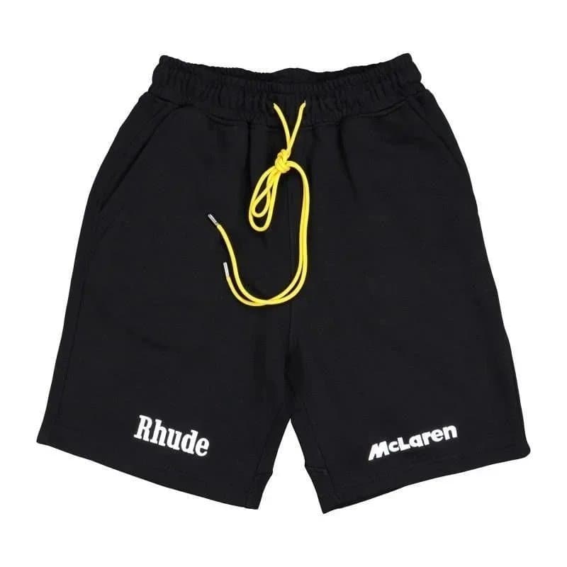 Rhude Rhude x McLaren Black & Yellow Drawstring Shorts Black