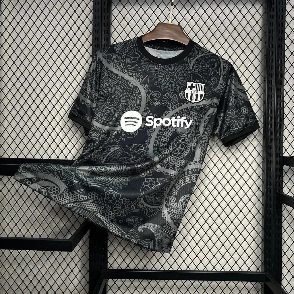 FC Barcelona FC Barcelona Spotify Black Paisley Training Jersey Black - 1