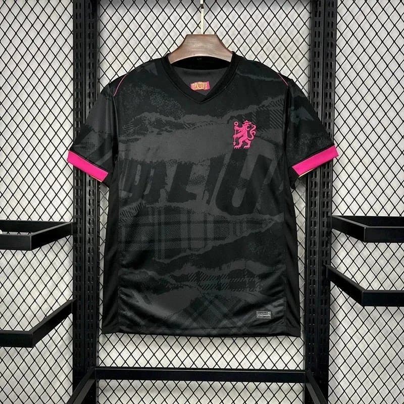 Chelsea Chelsea 24/25 Away Football Jersey - Black with Pink Accents Black