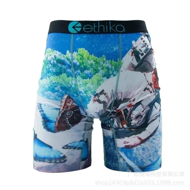 Ethika Ethika Men's Space Print Underwear Boxer Briefs Blue - 1