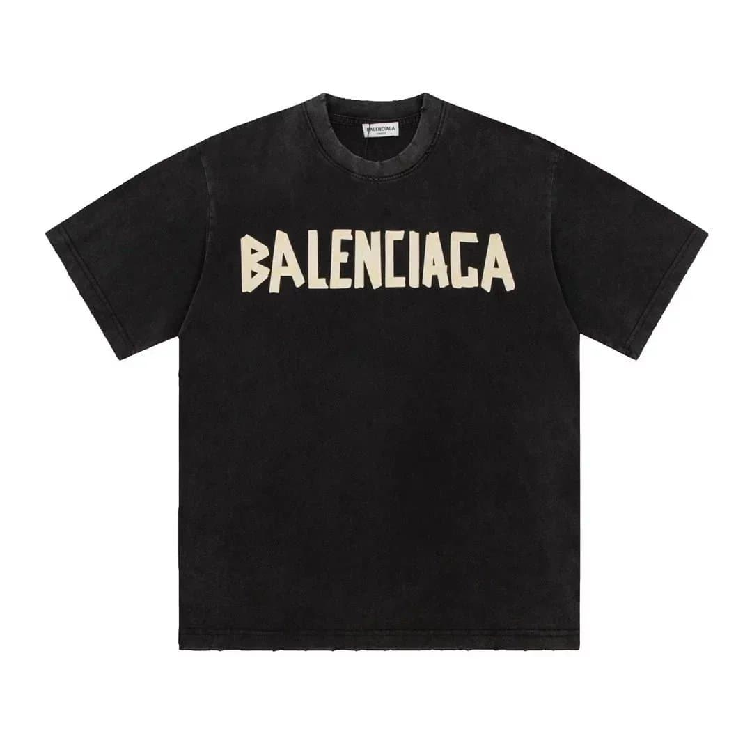 Balenciaga Black Washed Logo T-Shirt
