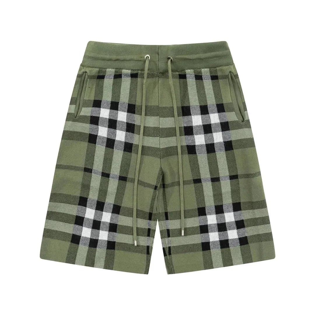 Burberry Green Check Plaid Shorts