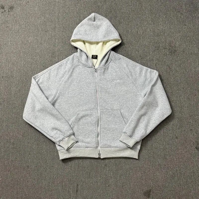 CLOT CLOT Grey Embroidered Zip-Up Hoodie Grey - 1