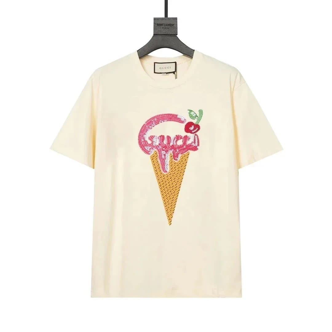 Gucci Ice Cream Print T-Shirt in 28 Ivory