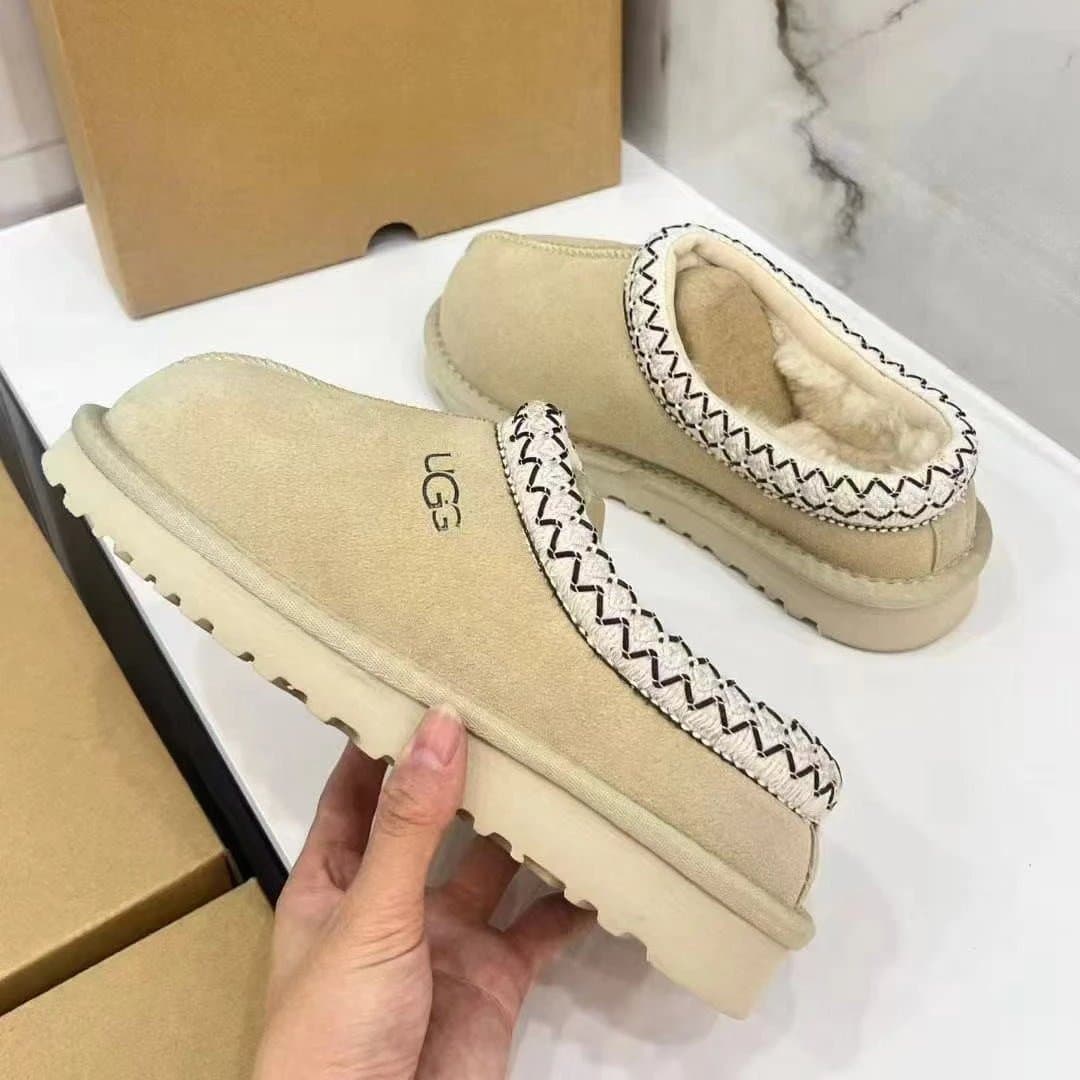 UGG UGG Tasman Sheepskin Slip-On Shoes in Cream White Beige