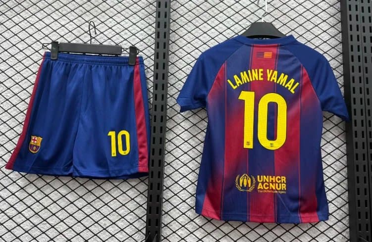 FC Barcelona FC Barcelona Lamine Yamal #10 Home Jersey & Shorts Set Blue - 1