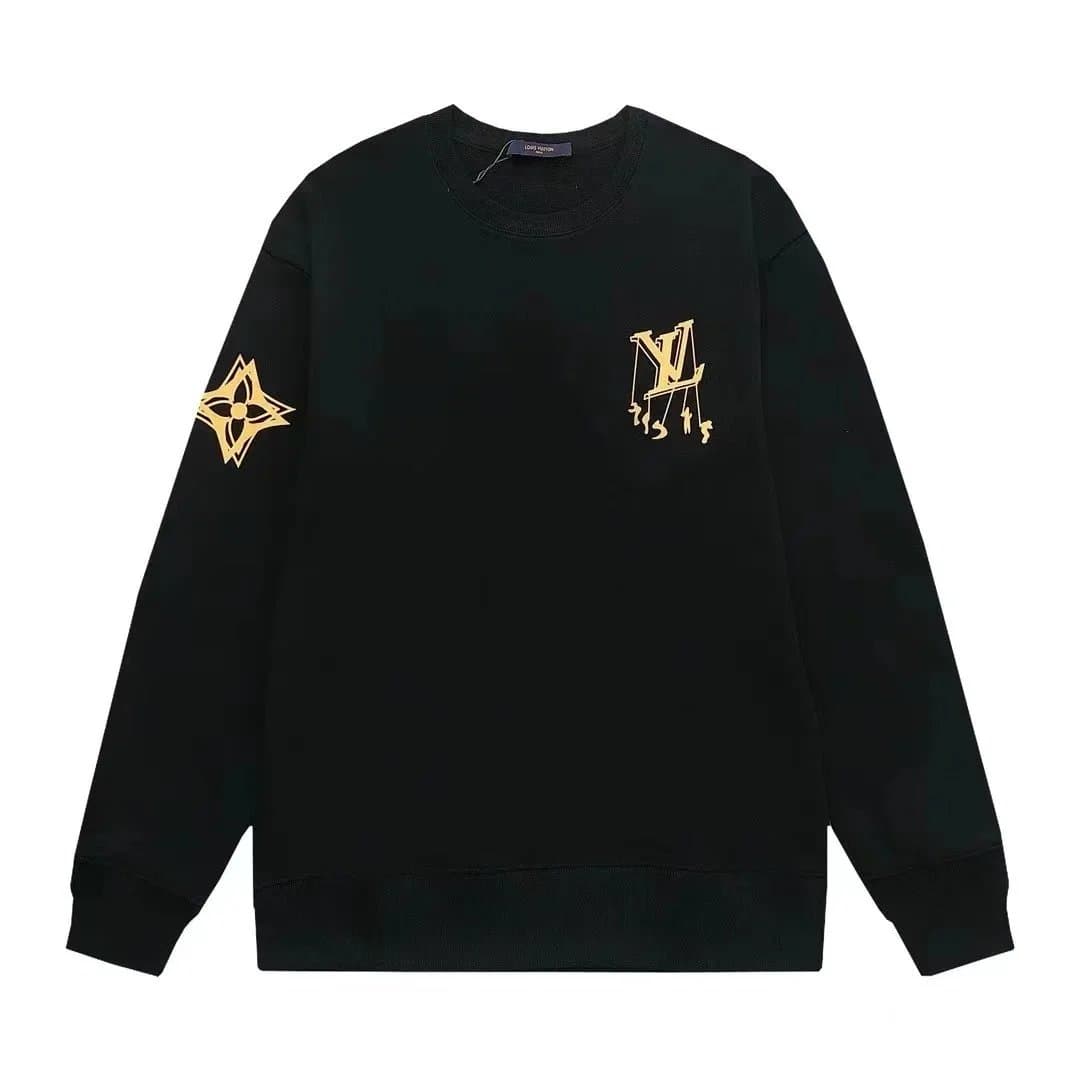 Louis Vuitton Black & Gold Monogram Sweatshirt