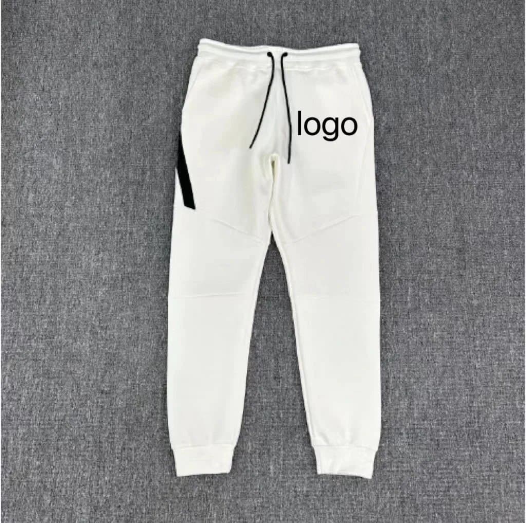 White and Black Contrast Side Panel Sweatpants