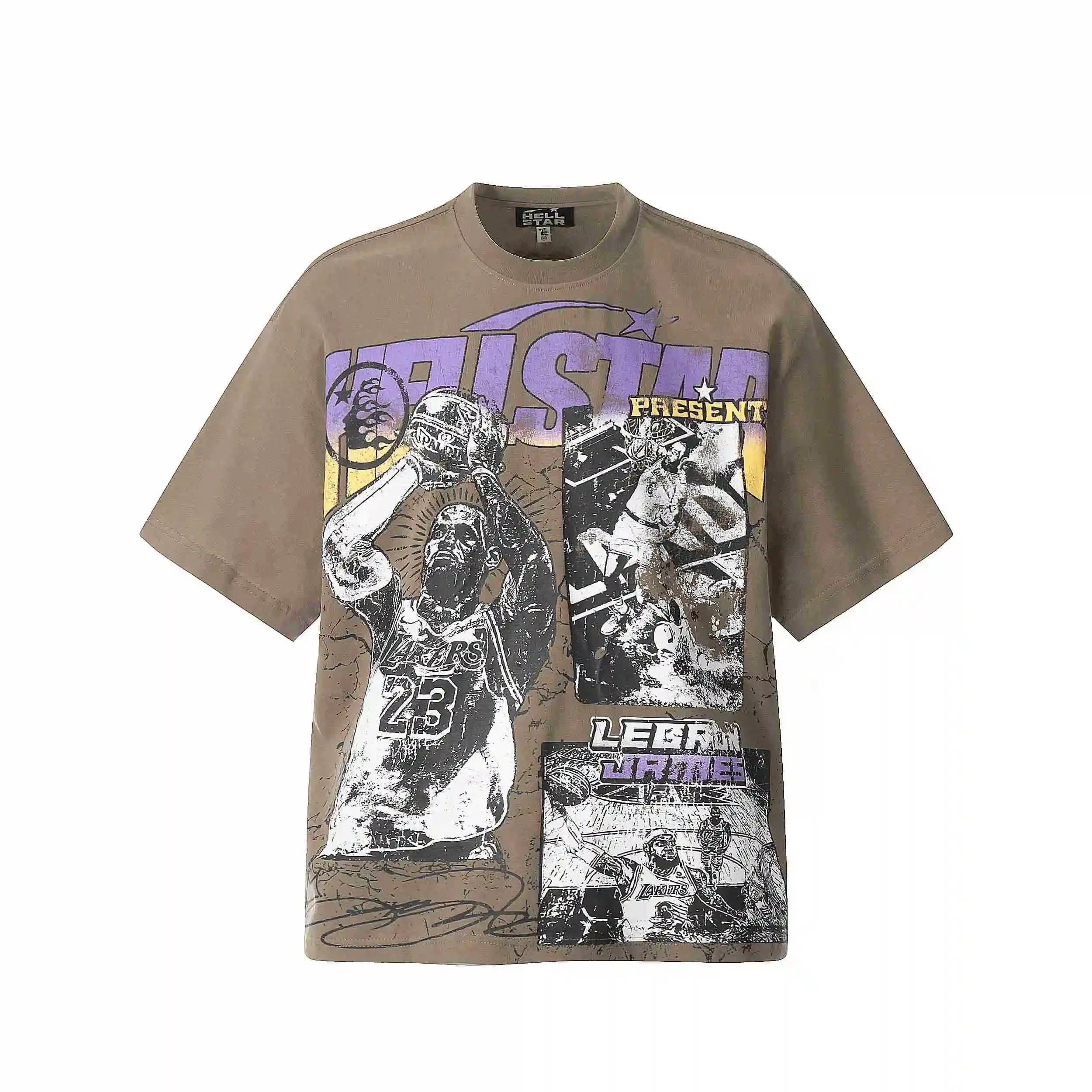 Hellstar LeBron James Graphic T-Shirt in Khaki
