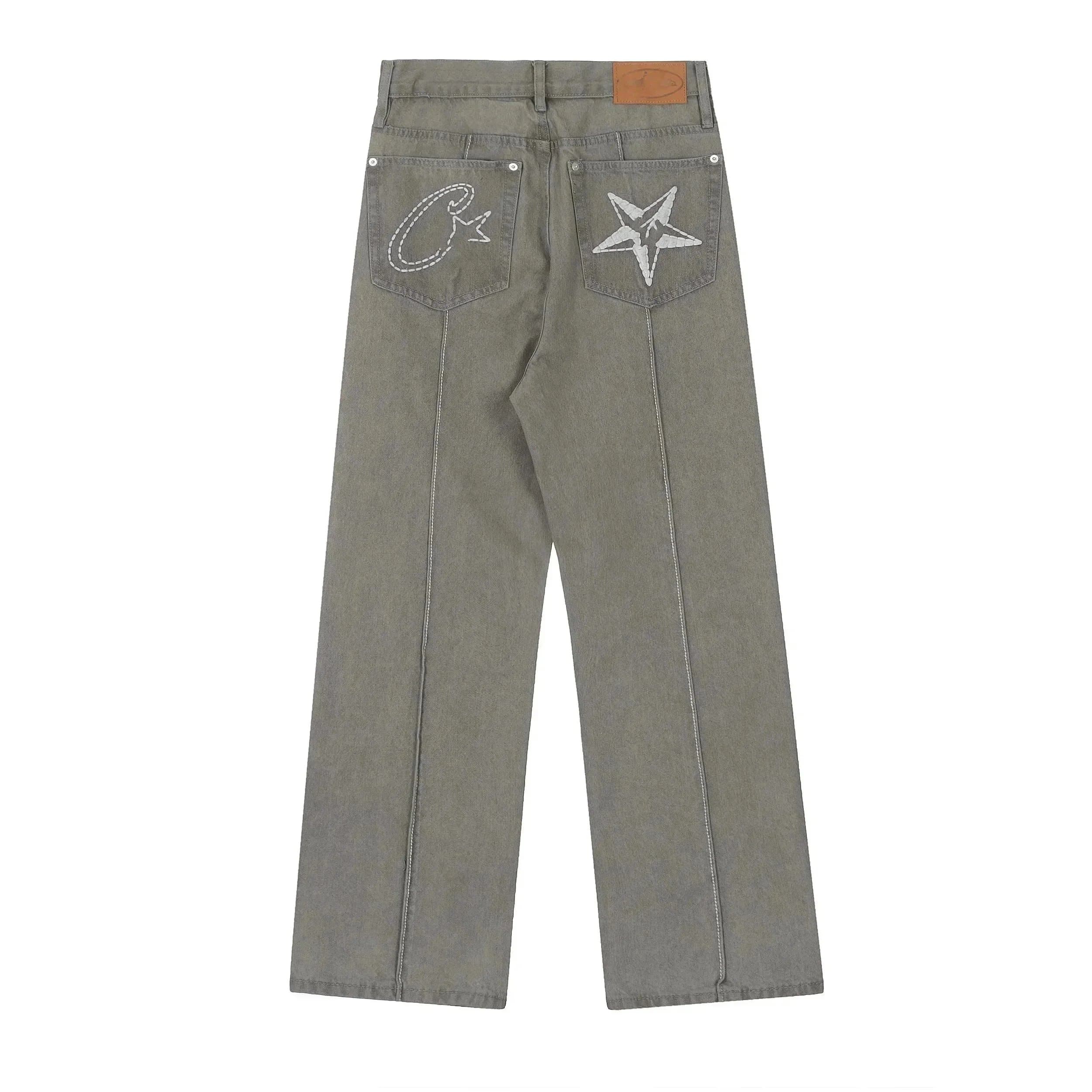 CLOT CLOT Star Embroidered Olive Green Jeans Green - 1
