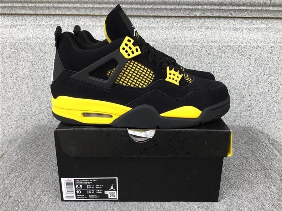 Air Jordan 4 Retro Black Yellow Sneakers DH6927-017 Black