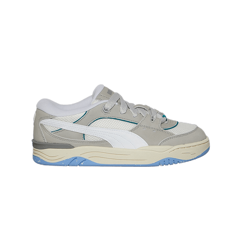 Puma Court Rider Sneakers in Grey/White with Blue Accents