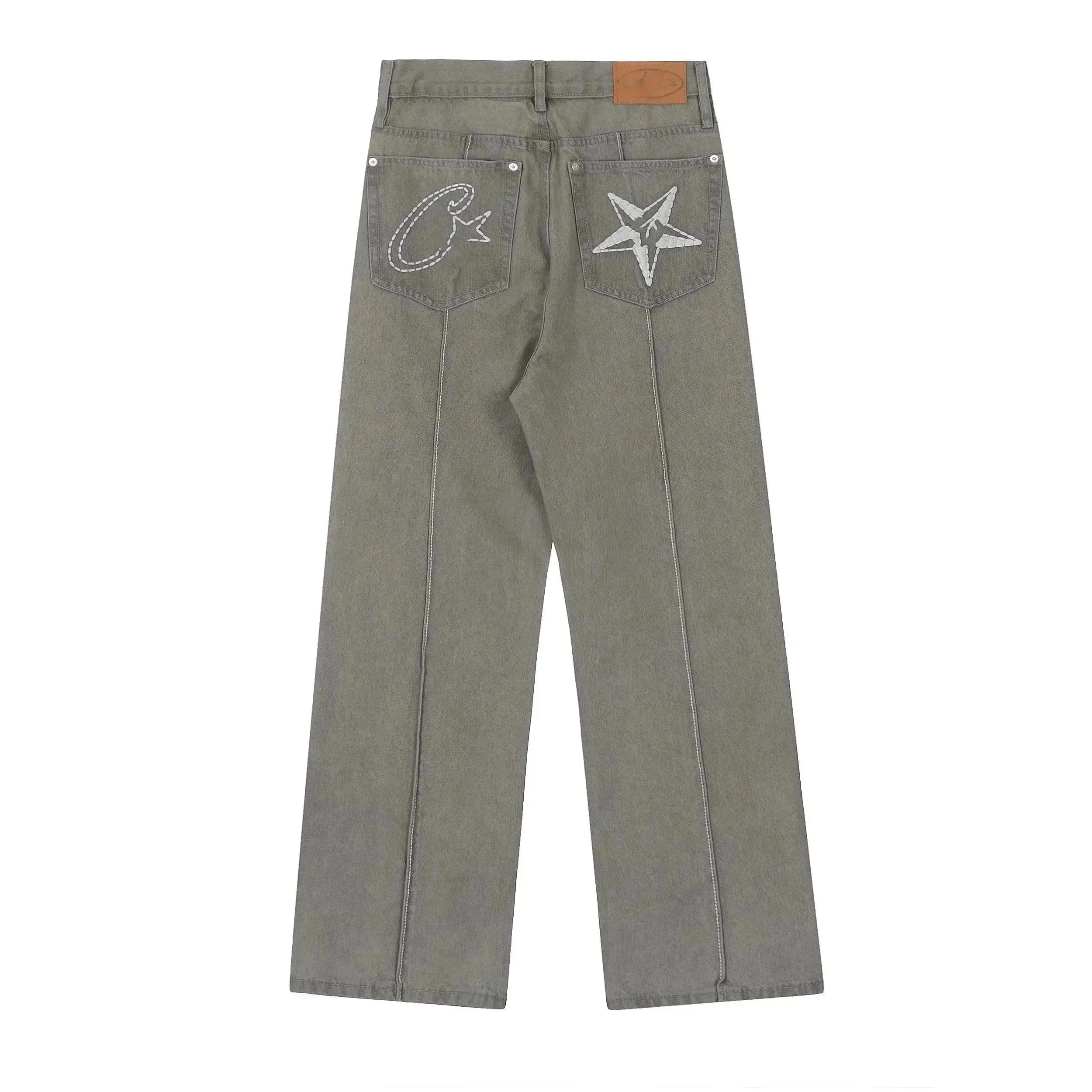 CLOT CLOT Star Embroidered Grey Jeans Grey - 1