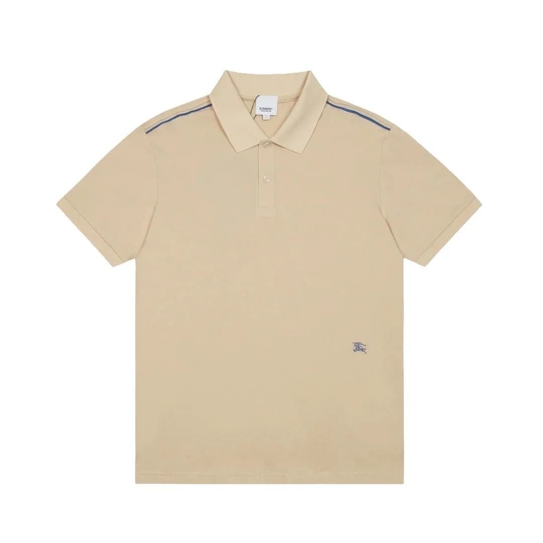 Burberry Beige Polo Shirt with Blue Accents