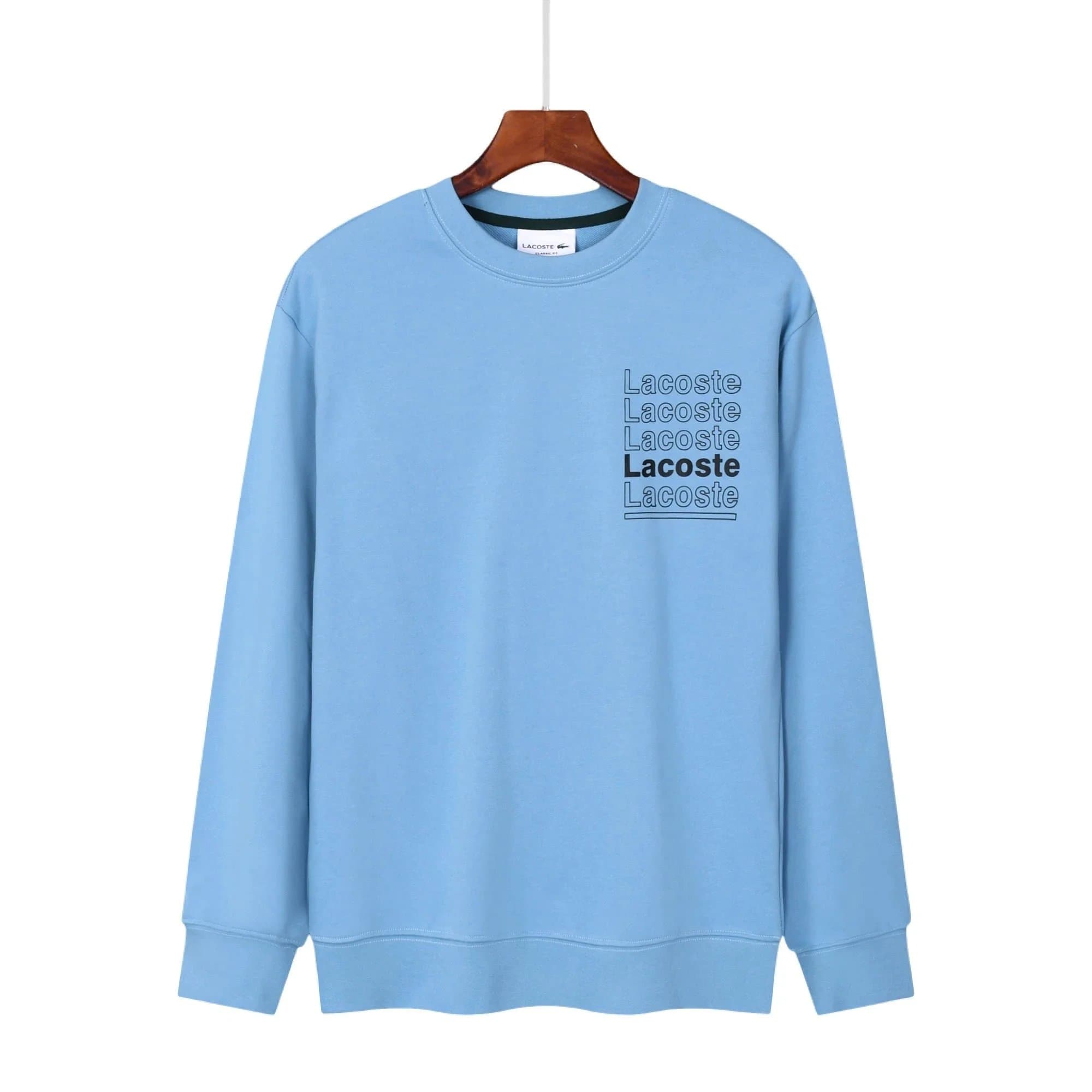Lacoste Blue Cotton Sweatshirt with Logo Print