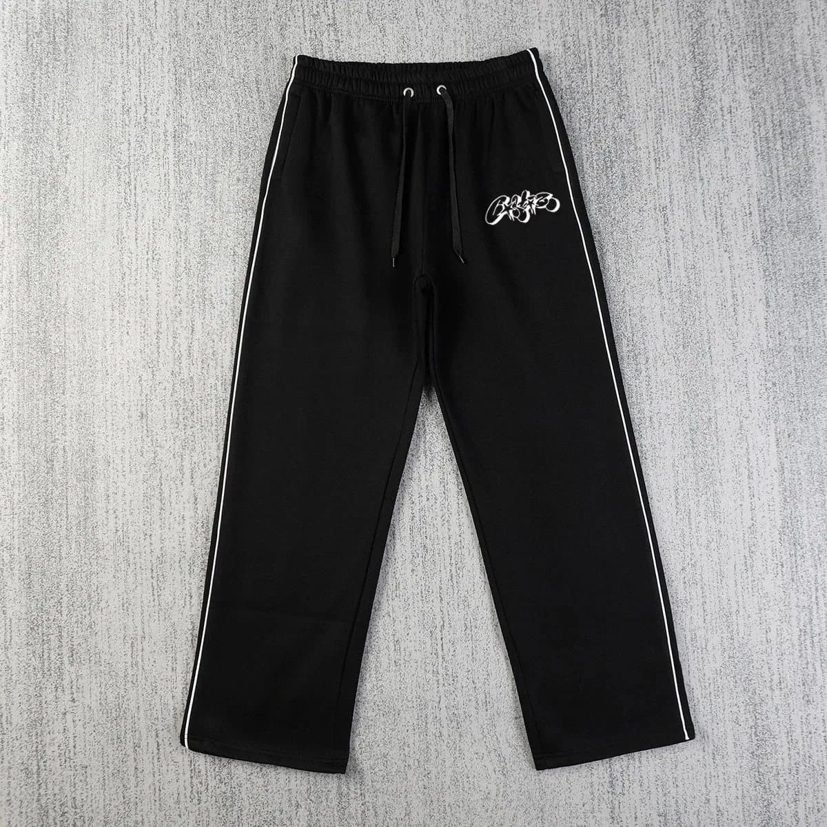 CLOT CLOT Black Track Pants with White Side Stripes Black - 1