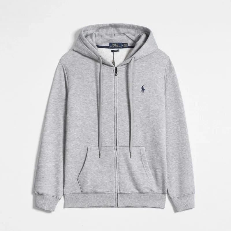 Polo Ralph Lauren Grey Zip-Up Hoodie Grey
