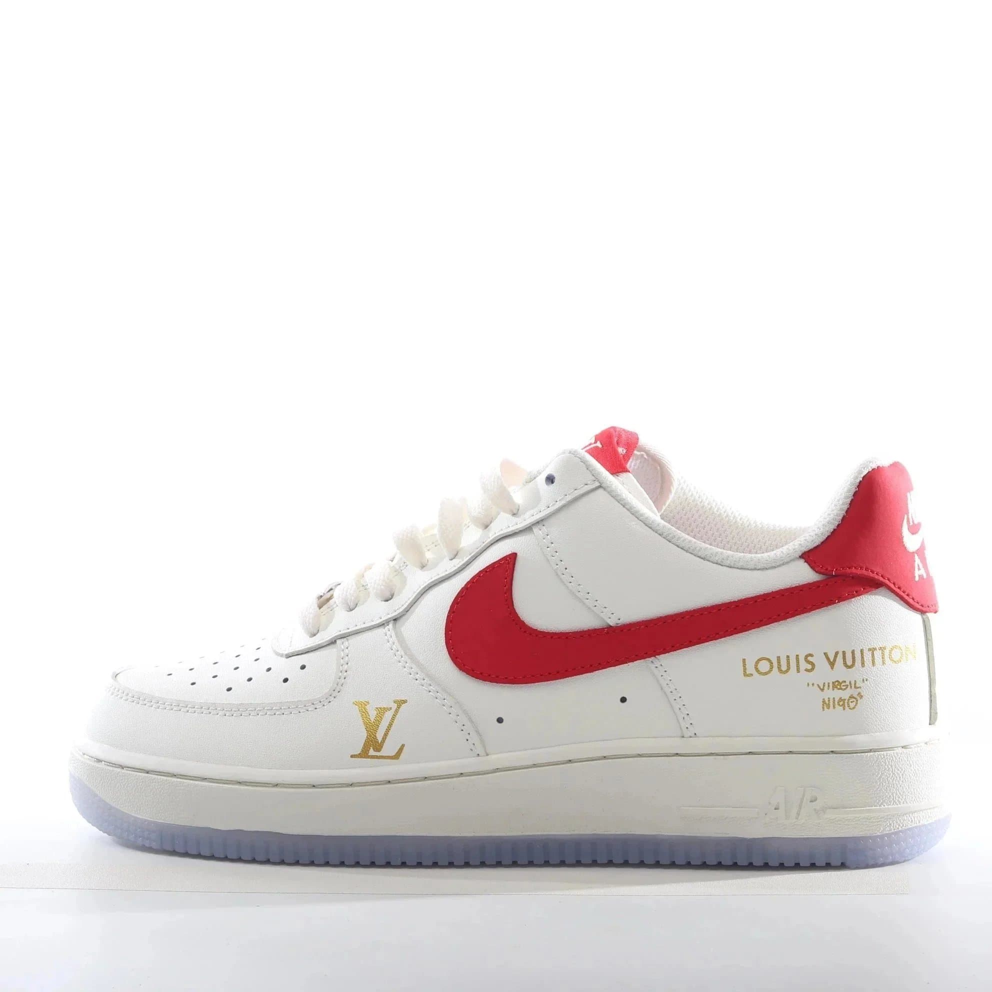 Louis Vuitton x Nike Air Force 1 White/Red Sneakers