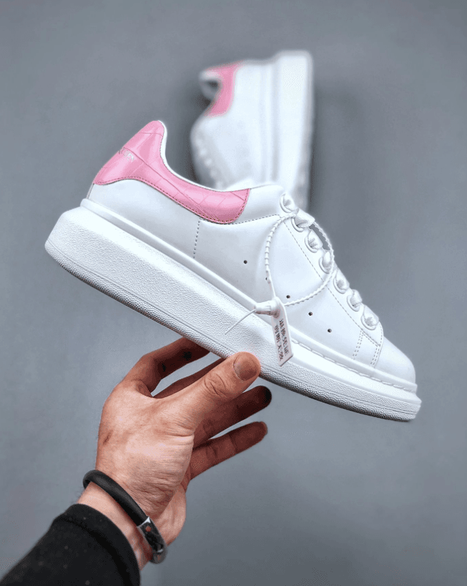 Alexander McQueen White and Pink Sneakers