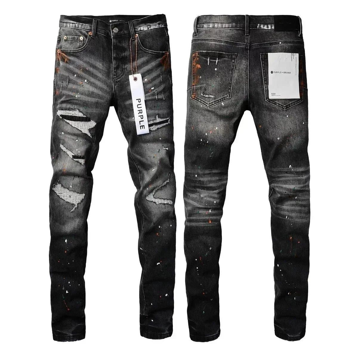 Purple Brand Paint Splatter Distressed Jeans