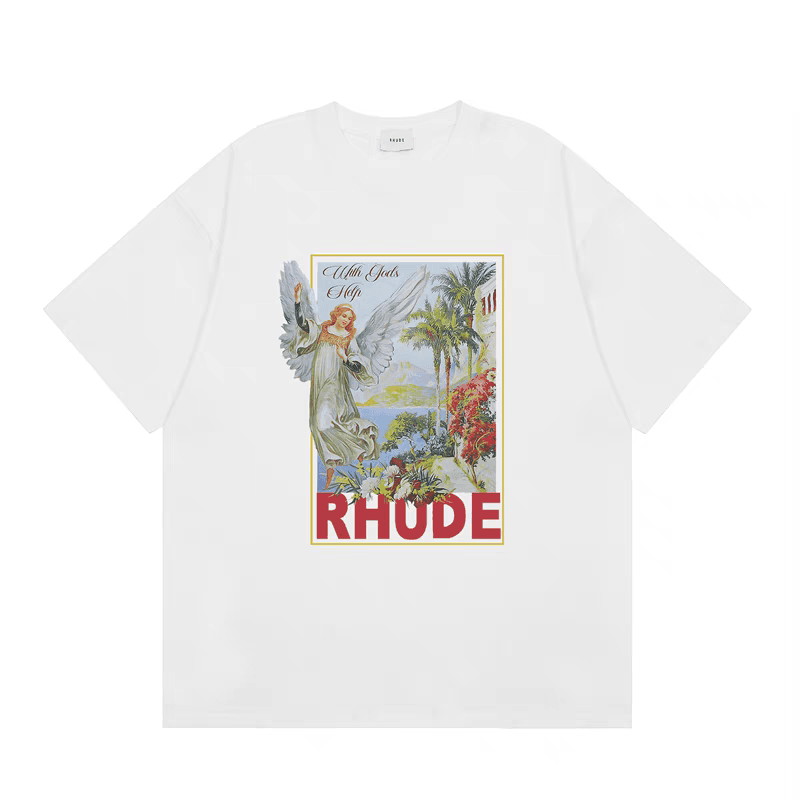 Rhude Rhude Angel Print Oversized T-Shirt White