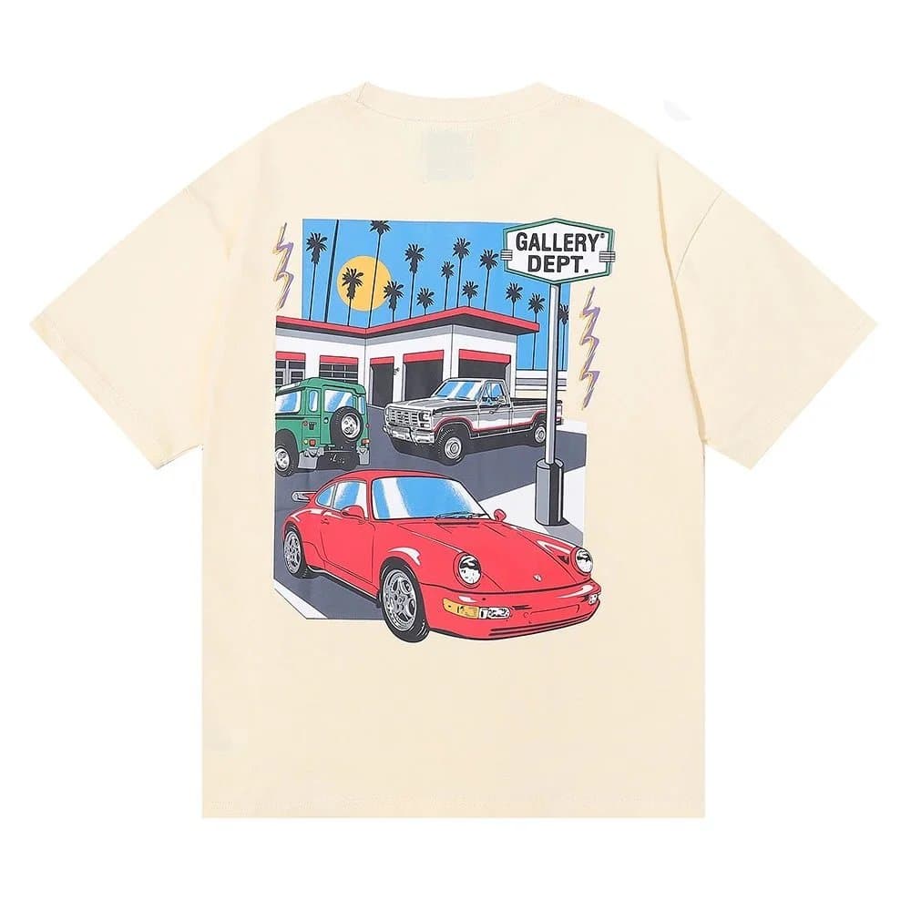 Gallery Dept. Car Print T-Shirt in Cream