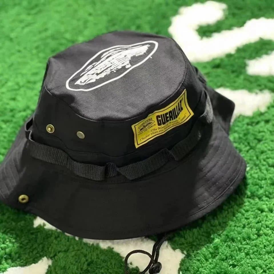 Guerillak Guerillak Black Bucket Hat with White Logo Black - 1