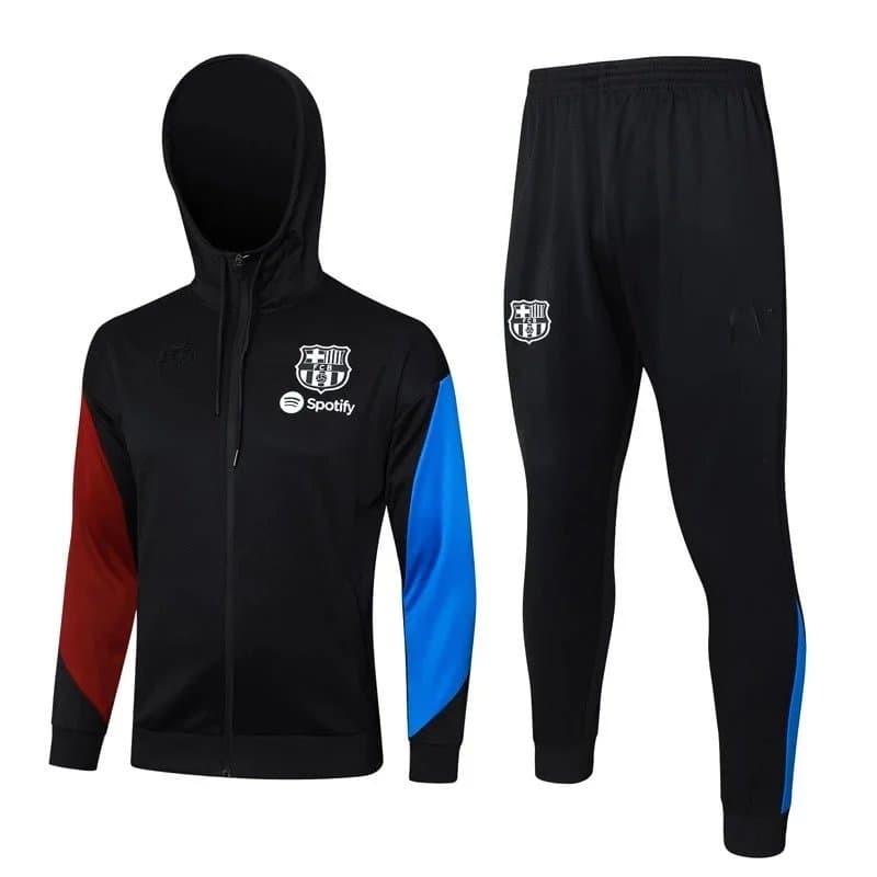 FC Barcelona FC Barcelona Spotify Tracksuit - Black with Red and Blue Panels Black - 1