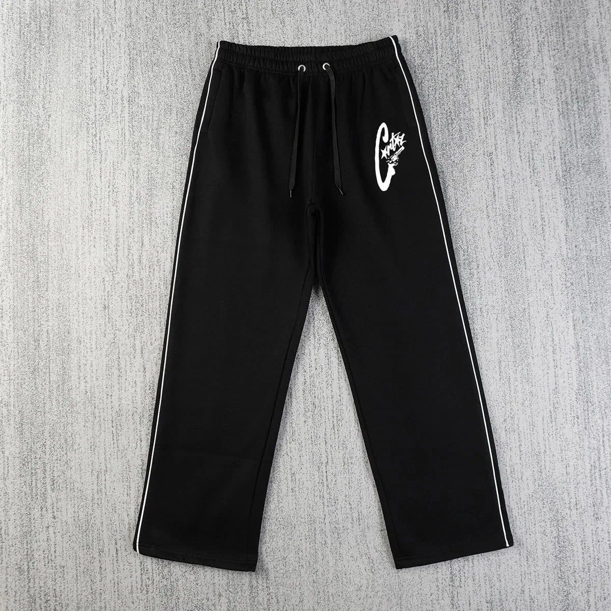 CLOT CLOT Track Pants Black with White Side Stripes Black - 1