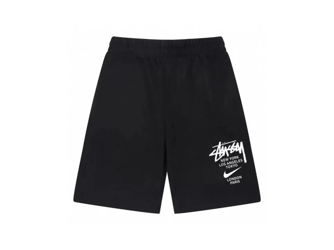 Stussy x Nike Black Shorts with White Logo