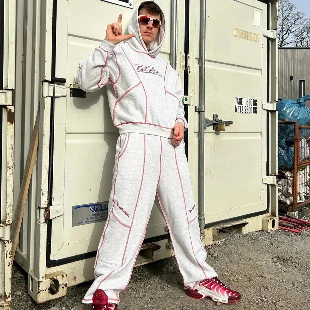 Frikka Frikka Grey Suit Tracksuit with Red Accents Grey - 1