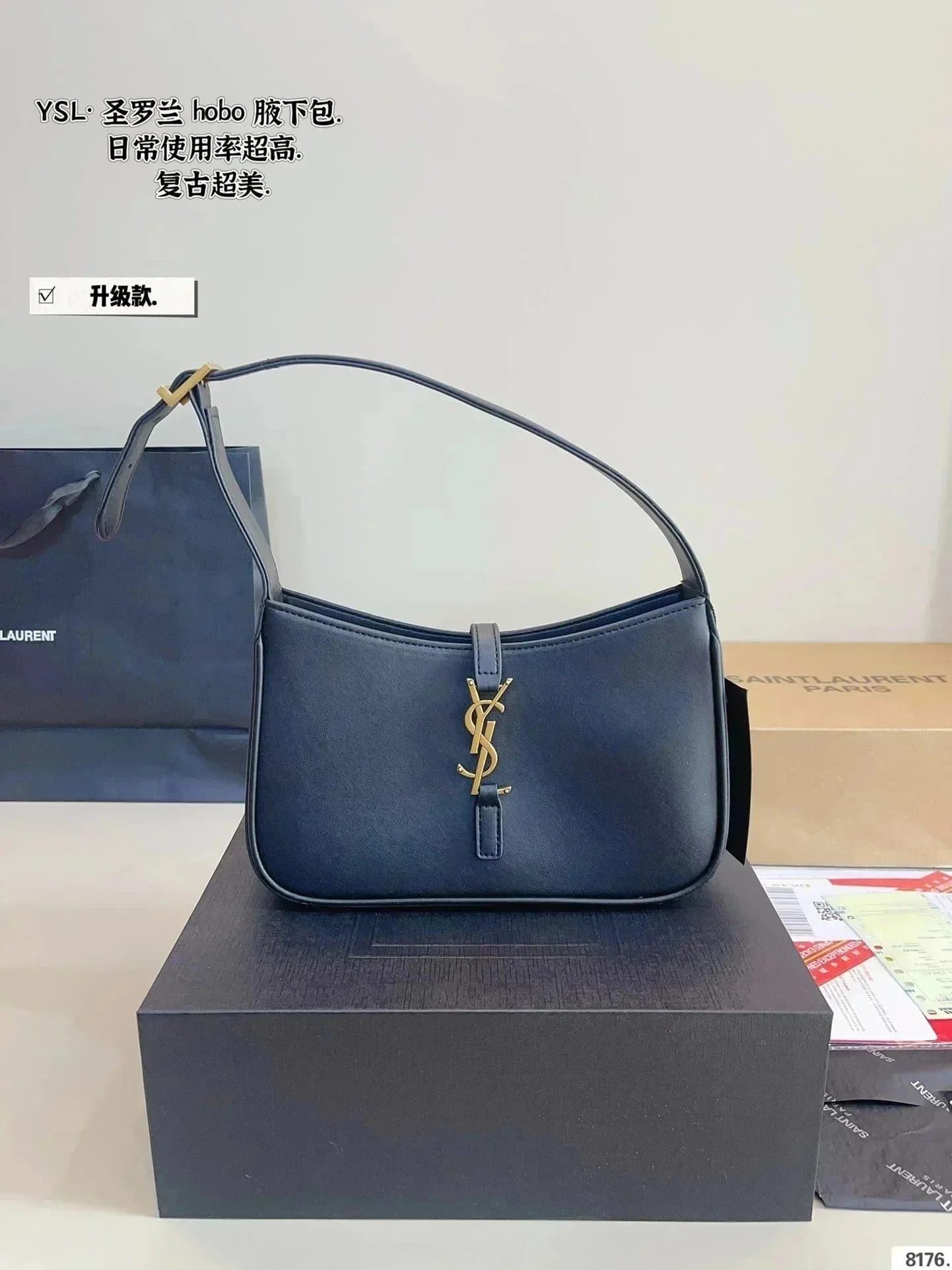 Saint Laurent St. Roche Hobo Bag in Navy Blue