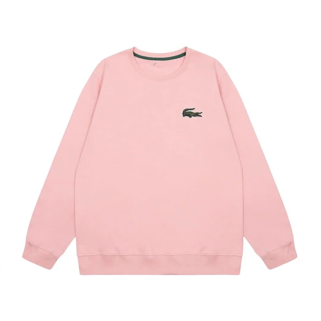 Lacoste Pink Crocodile Embroidered Sweatshirt
