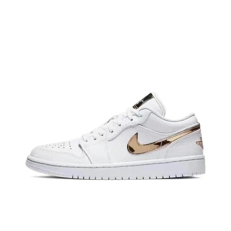 Nike Air Jordan 1 Low White Gold Sneakers