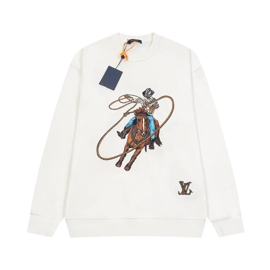 Louis Vuitton Cowboy Print Crewneck Sweatshirt - White