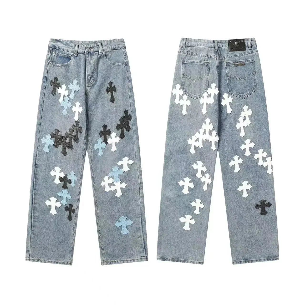 Chrome Hearts Cross Embroidered Jeans