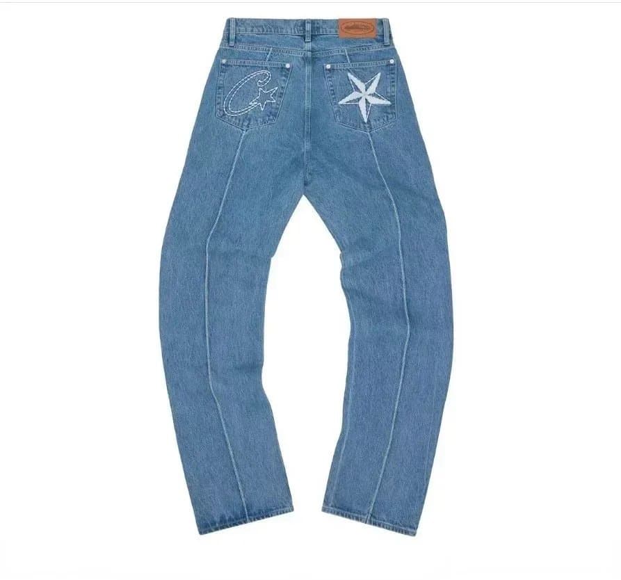 CLOT CLOT Star Embroidered Jeans in 24 Blue Blue - 1