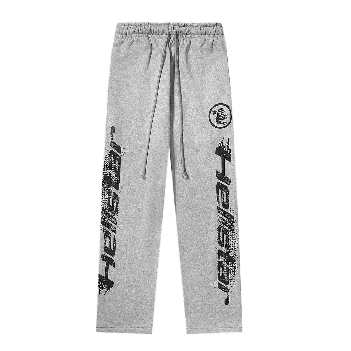 Hellstar Grey Flame Print Sweatpants