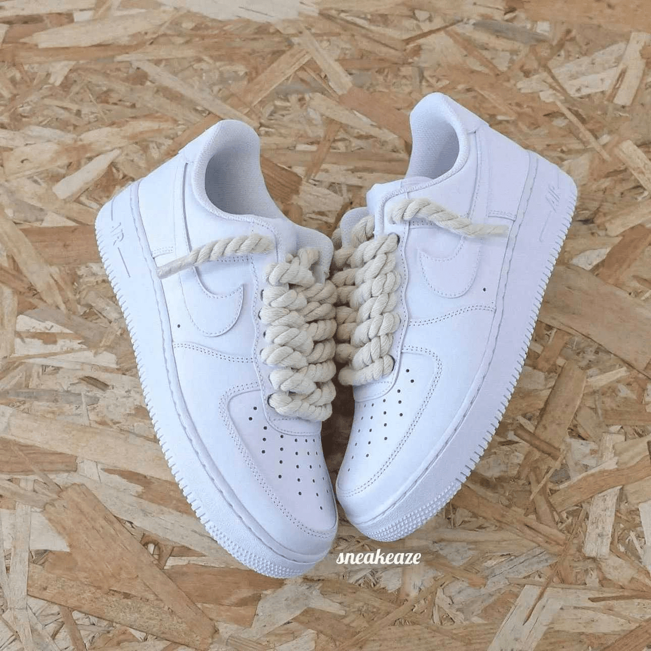 Nike Air Force 1 White Rope Laces Sneakers