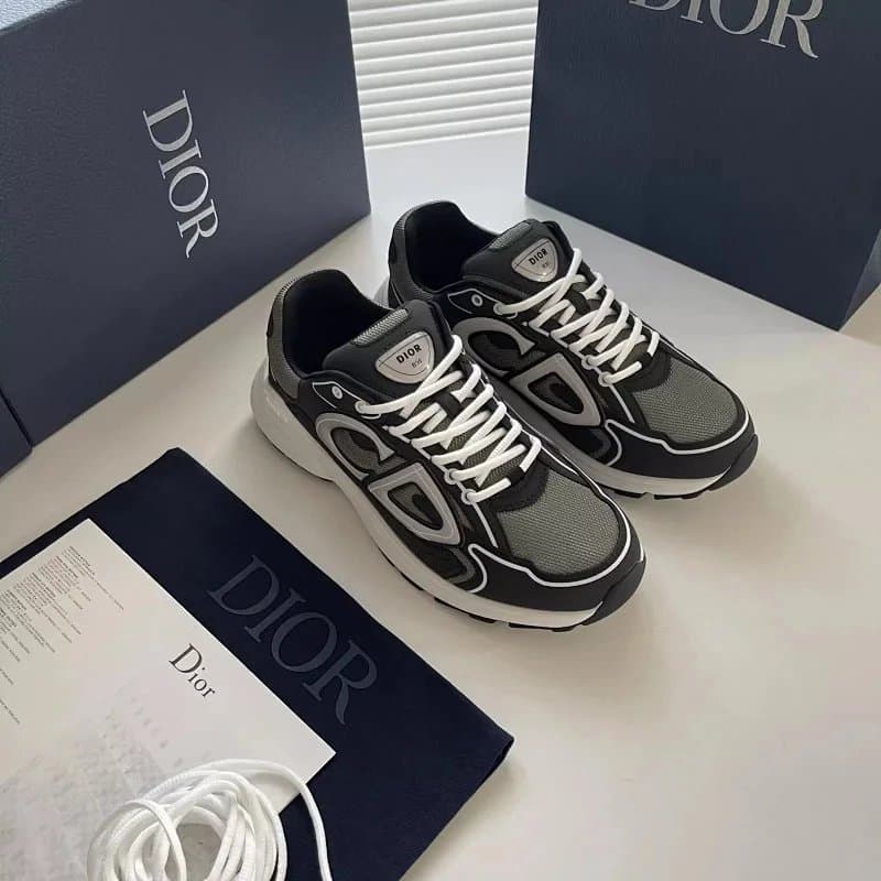 Dior CD Sneakers in Black/Grey