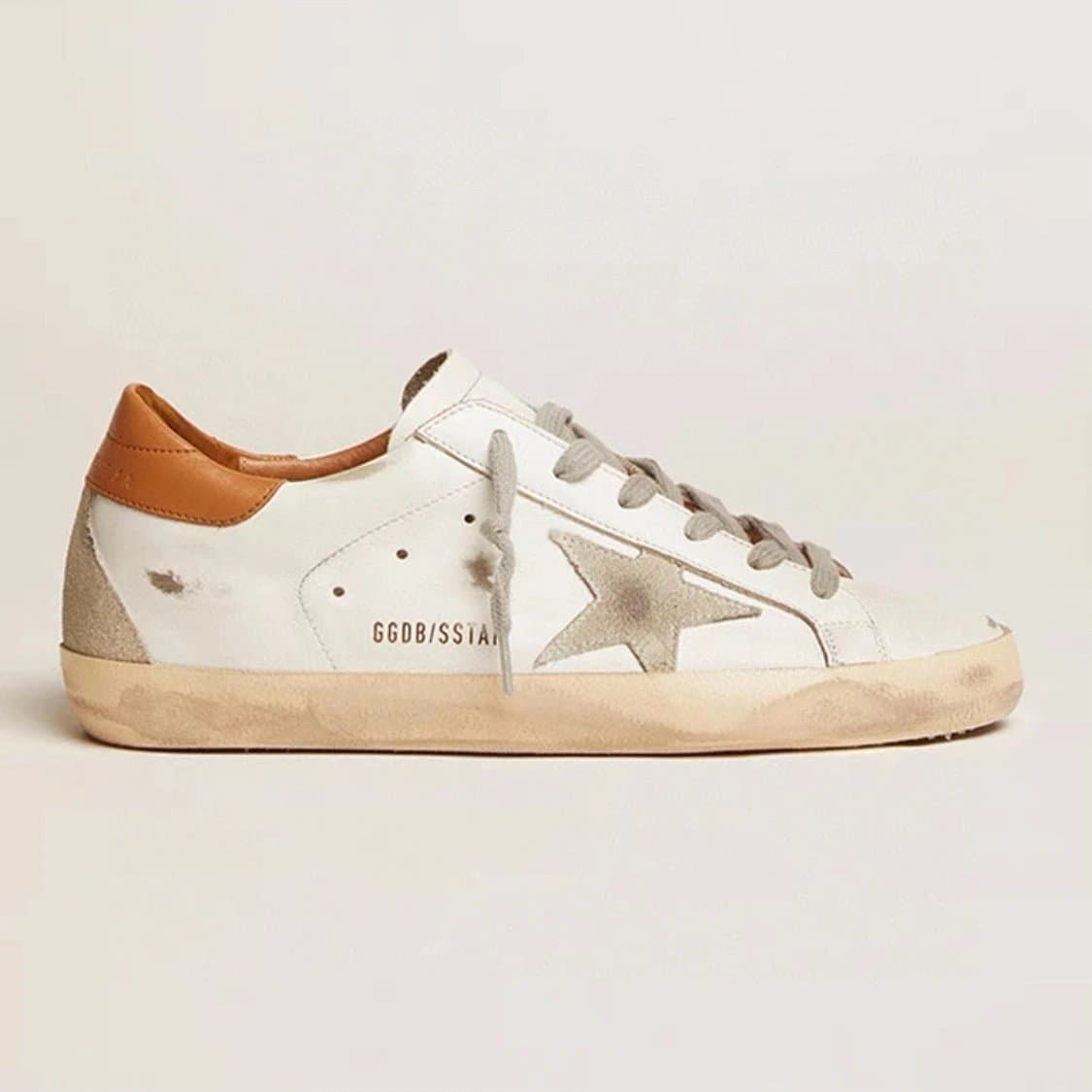 Golden Goose Golden Goose Superstar Sneakers in White with Tan Accents White