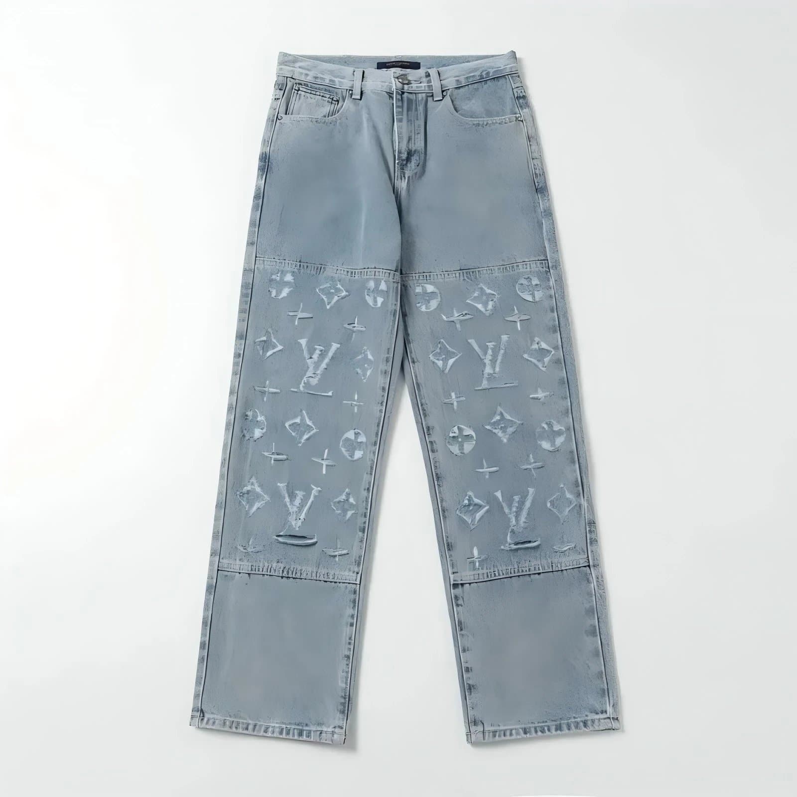 Louis Vuitton Monogram Denim Jeans, Light Grey